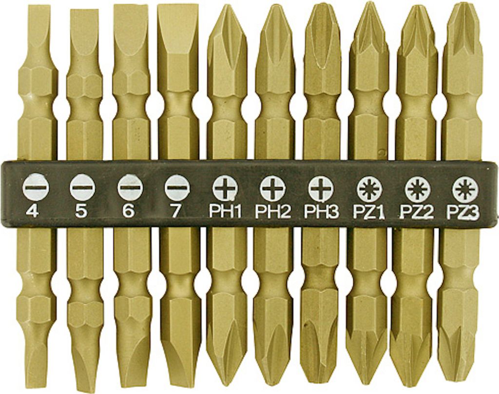 PROREGAL Bit-Set 10 Stück, Bit 65mm, CRV, Goldenfish