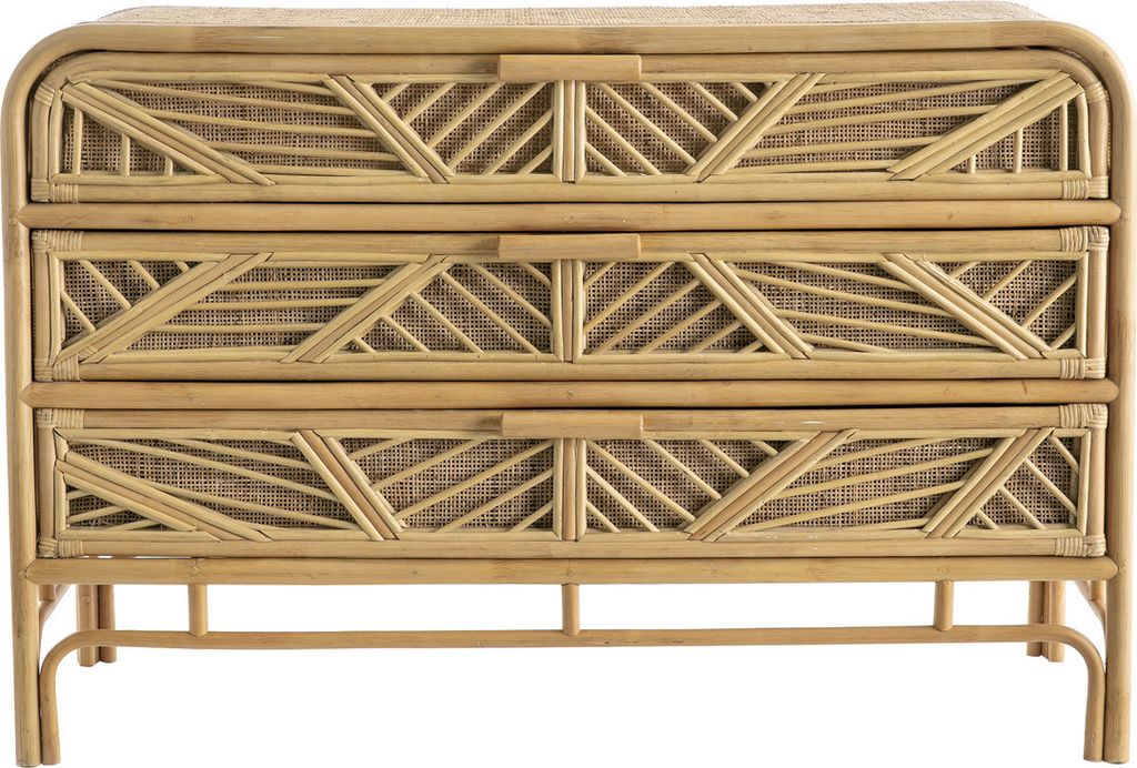 Miliboo - Kommode Rattan 3 Schubladen GALON Produktbild 