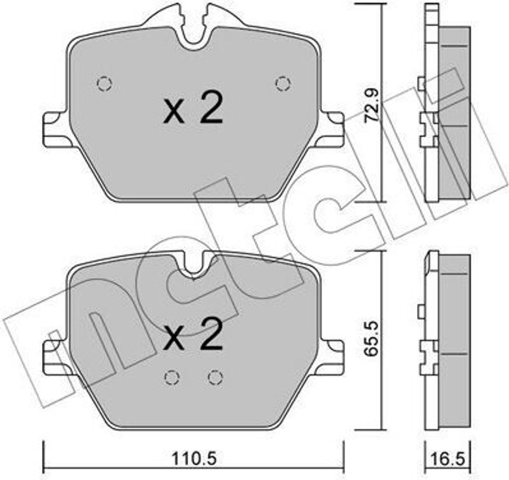 METELLI Bremsbeläge Satz Hinten Bremsklötze für BMW 3 Touring (G21) 22-1266-0