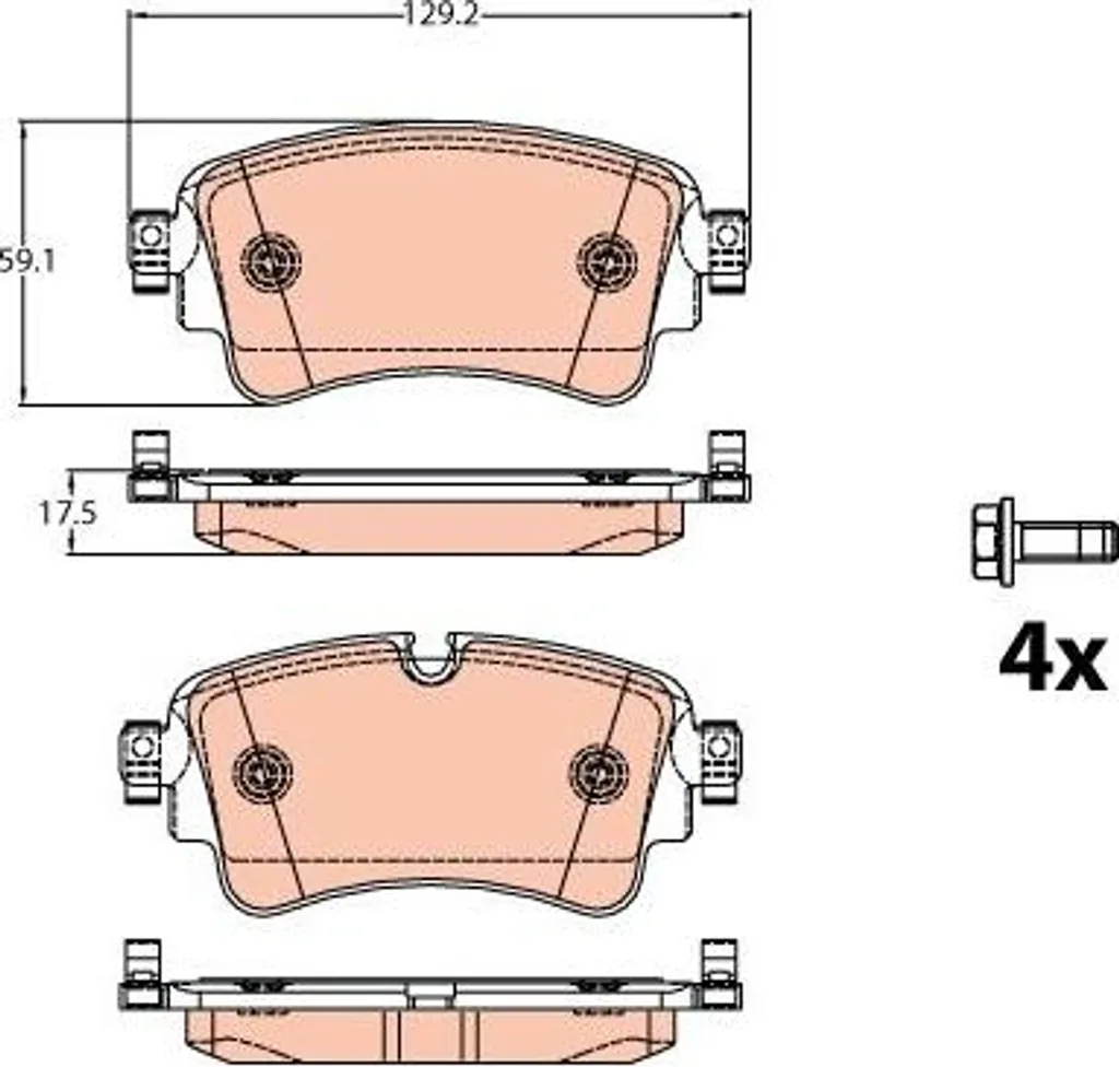 Plaquettes de frein pour Audi A4 A6 Q5, idéal trajet autoroute TRW