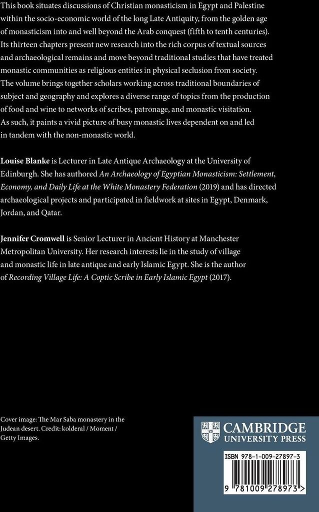 Monastic Economies in Late Antique Egypt and Palestine