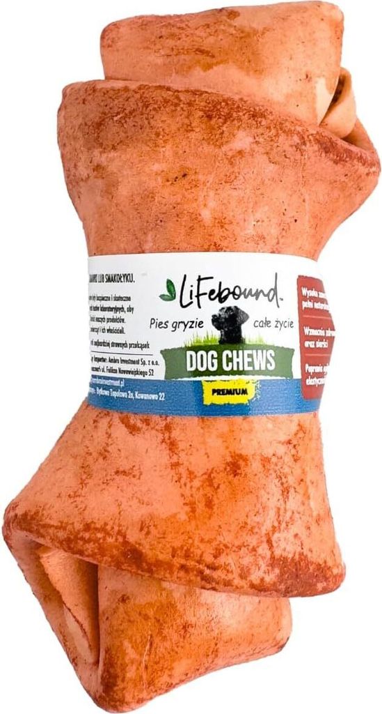 IMKERSHOP Kauartikel für Hunde – Hundesnack – In Form eines Knochens – Sicher – Kalbsleder, Geschmack Lammfleisch, Größe 10/13 cm