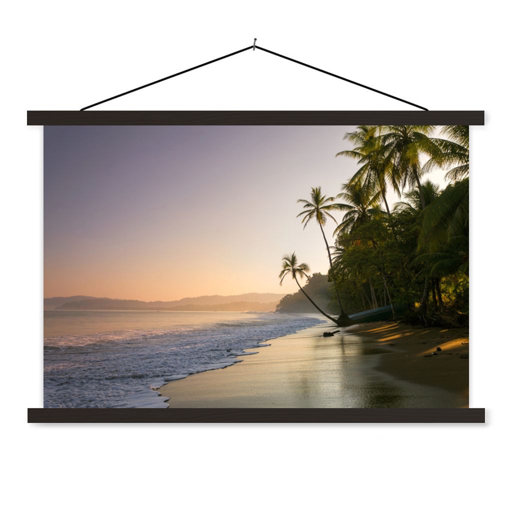 MuchoWow Textilposter Strand - Sonnenuntergang - Tropisch 150x100 cm mit schwarzem Rahmen - Schlafzimmer