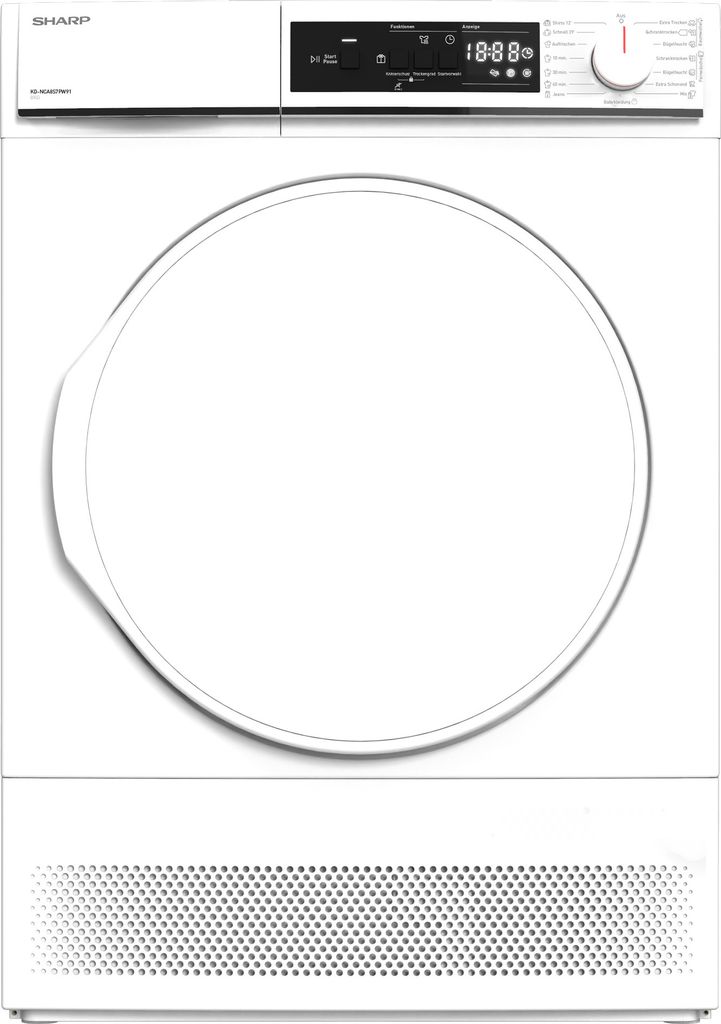 Sharp Kondenstrockner 8kg Weiß B LED-Display BubbleDrum Produktbild 1