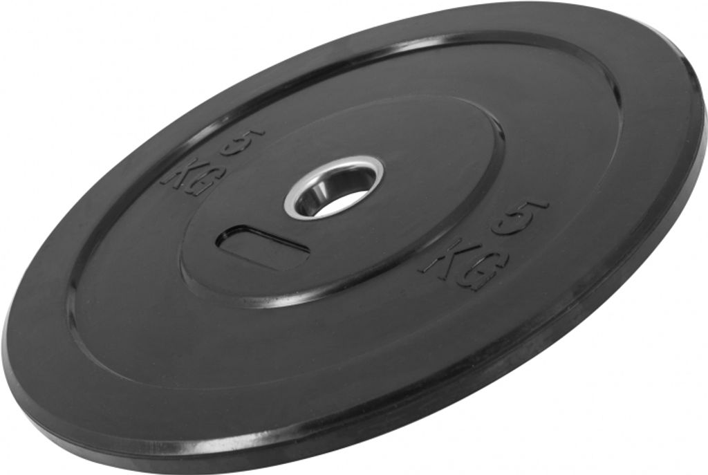 GORILLA SPORTS Hantelscheiben - 5 kg Gewichte, Olympia 50mm Bohrung, Rutschfest, gummiert, Schwarz - Gewichtsscheiben, Bumper Plates, Olympiasche...