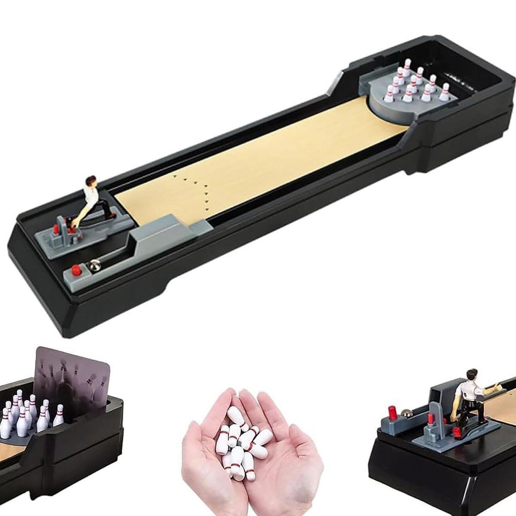 Tischbowling-Spiel, Mini-Bowlingbahn mit 10 Pins, Produktbild 