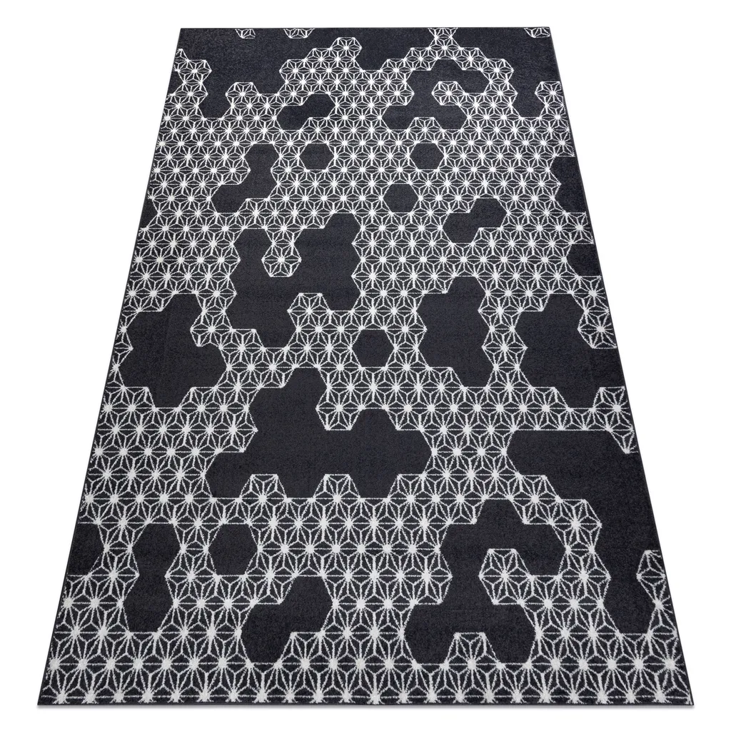 Tapis de Grande Taille 190x270 pour Salon Design HEOS 78547 Hexagone
