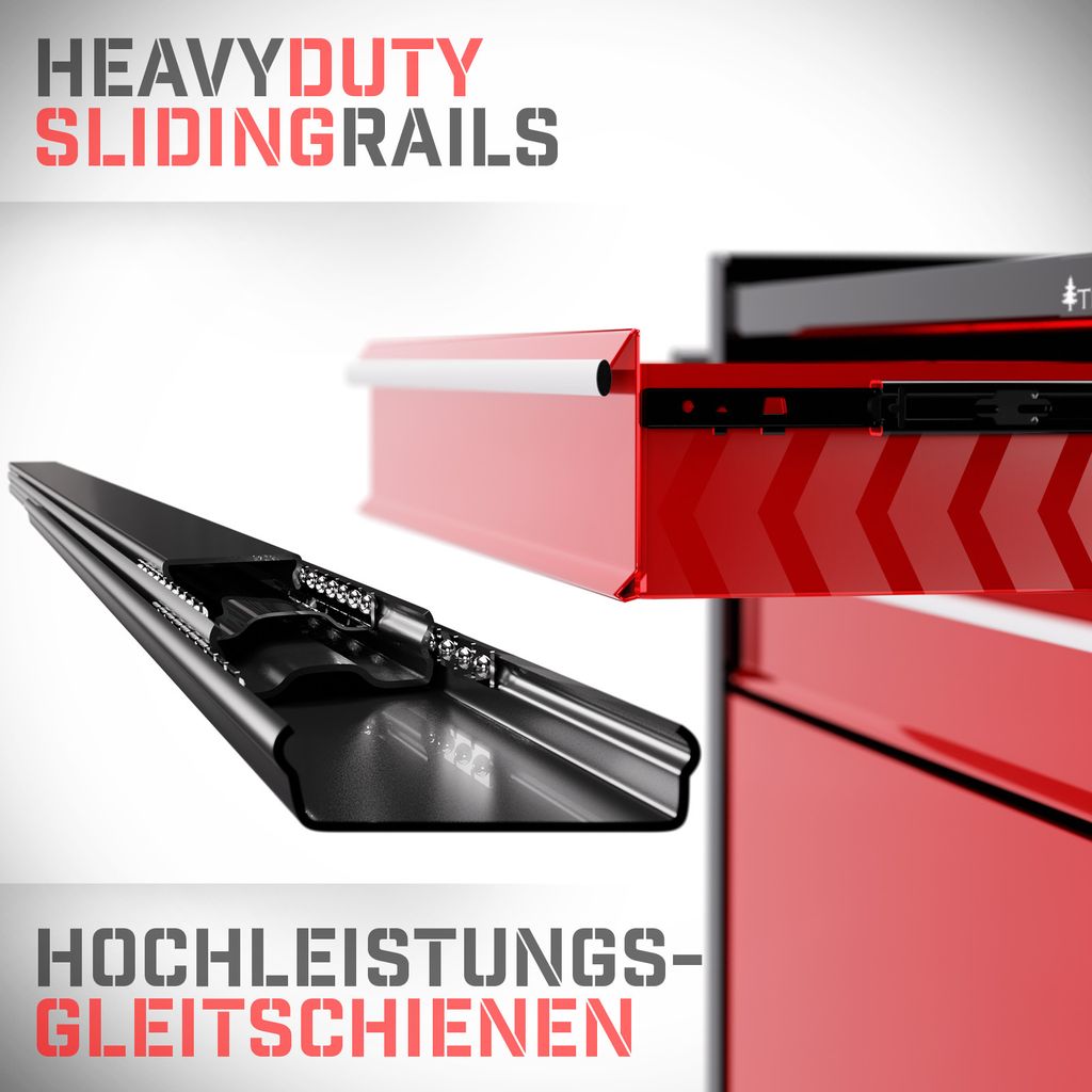 TIMBERTECH® Werkstattwagen auf Rollen - leer, 2 Schubladen Produktbild 3