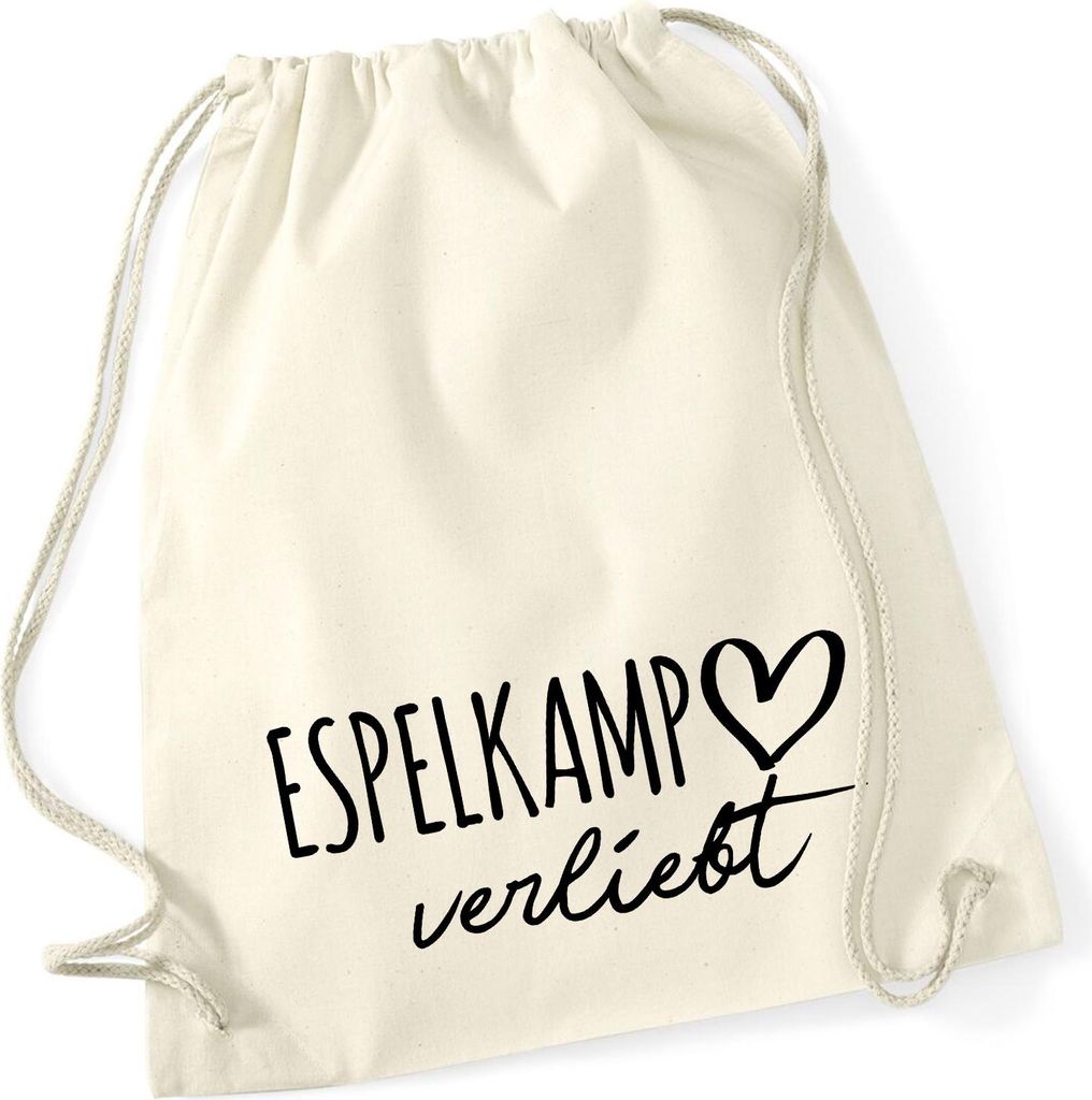 Huuraa Turnbeutel Espelkamp verliebt 12 Liter Natural Baumwolle Rucksack Geschenkidee