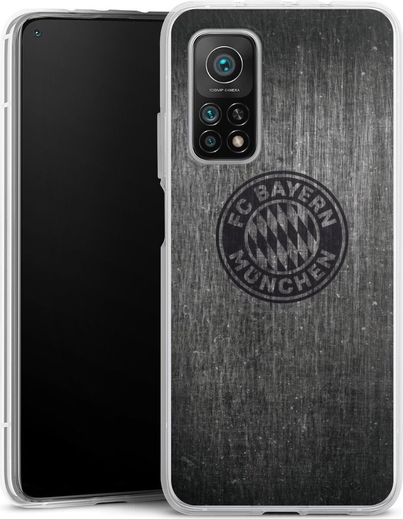 DeinDesign Handyhülle für Xiaomi Mi 10T Pro 5G Silikon Hülle Case Smartphone Schutzhülle FC Bayern München FCB Metallic Look