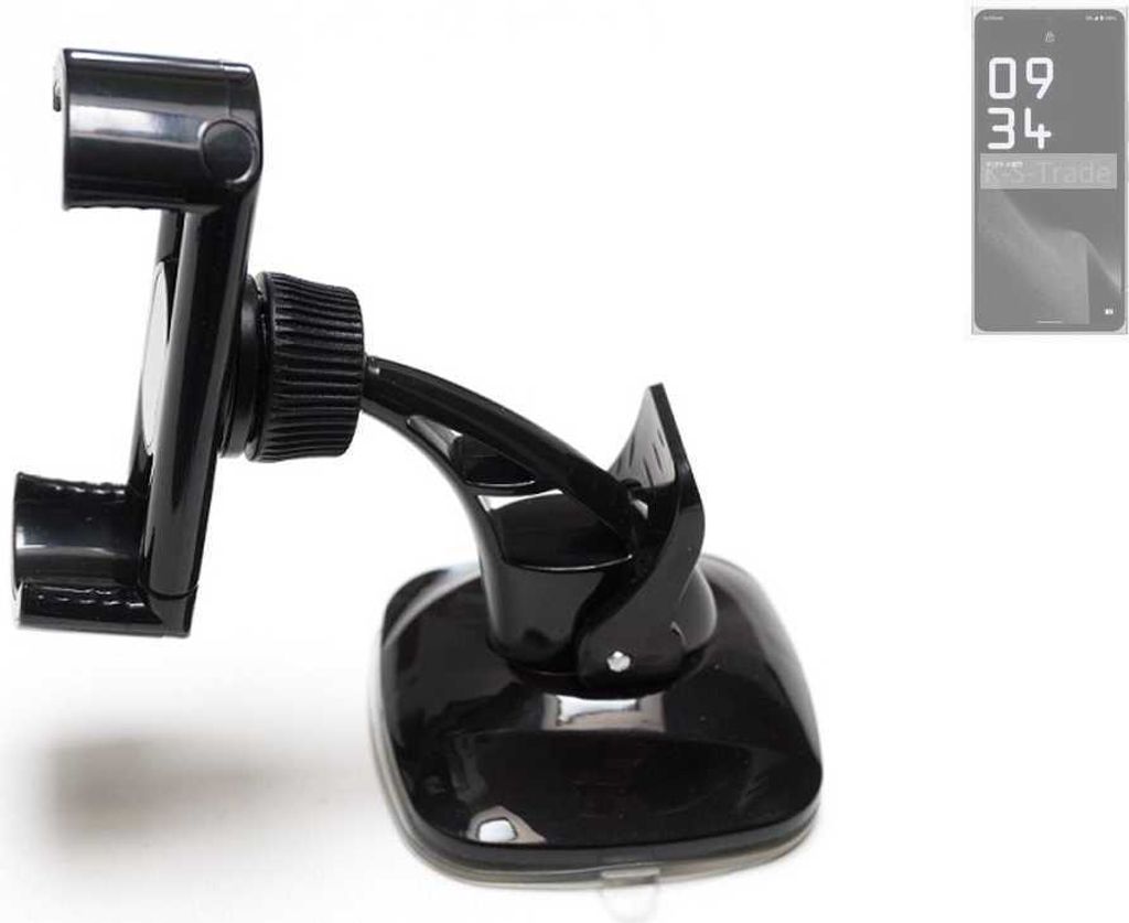 K-S-Trade kompakte Handy-Halterung Windschutzscheibe kompatibel mit Leica Leitz Phone 2 Armaturenbrett schwarz Autohalterung KFZ Halter