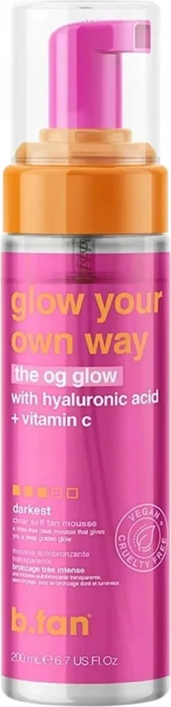 B.tan Mousse Autoabbronzante Glow Your Own Way 200ml - Abbronzatura Naturale e Vegana