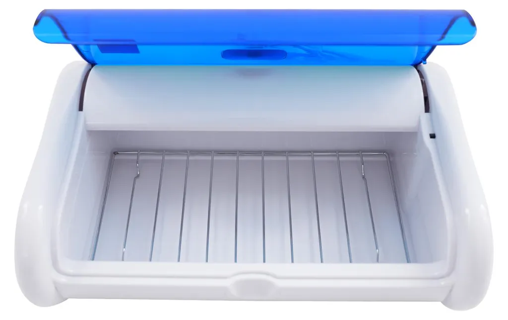 Stérilisateur UV design de table avec technologie ozone blanc et bleu