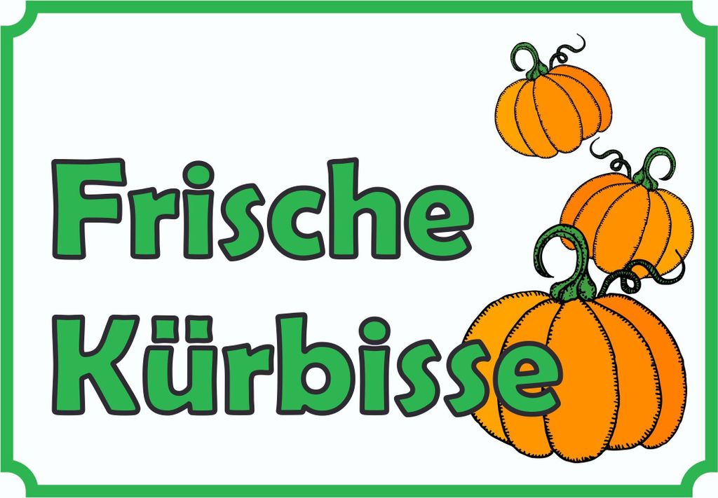 Verkaufsschild Schild Kürbis zu verkaufen A6 Rückseite selbstklebend