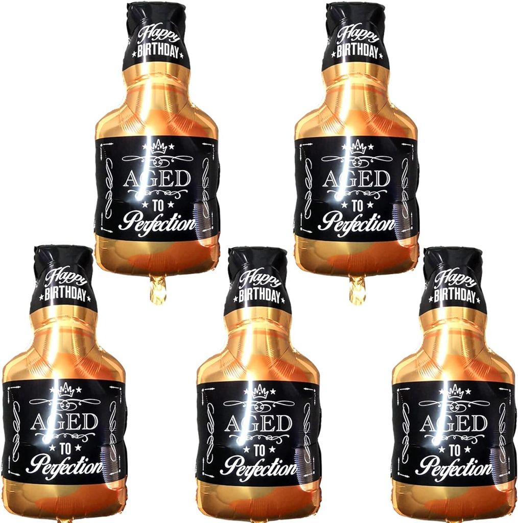 Folienballon Weinflasche Deko, 5 Stück Riesen Luftballon Bierglas Helium Ballon Weinflaschen Weinglas Ballons Bier Deko für Party Dekoration