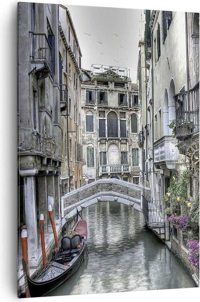 Bild auf Leinwand - Leinwandbild - Einteilig - Venedig Brücke Wasser - 70x100cm - Wand Bild - Wanddeko - Wandbilder - Leinwanddruck - Wanddekorati...