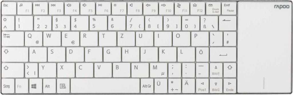 Rapoo E2710 Weiß Kabellose Touch-Tastatur Produktbild 