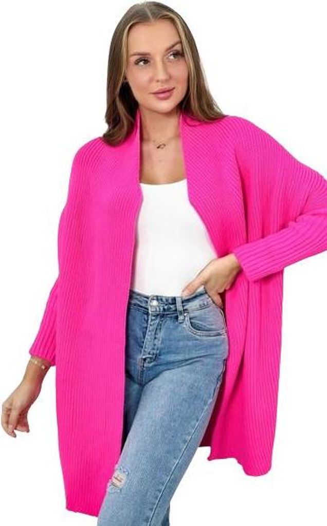 Neonpinker Pullover mit Fledermausärmeln Produktbild 