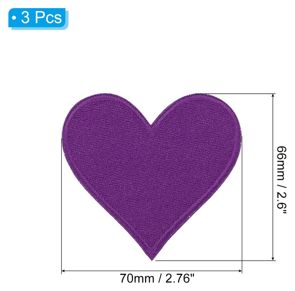 Stoffflicken zum Aufbš¹geln 6.6x7cm Bš¹gelflicken 3 Packung Aufn?her Herz Form Bestickte Liebe Applikationen fš¹r Kleidung Jacken Hut Rucksac...
