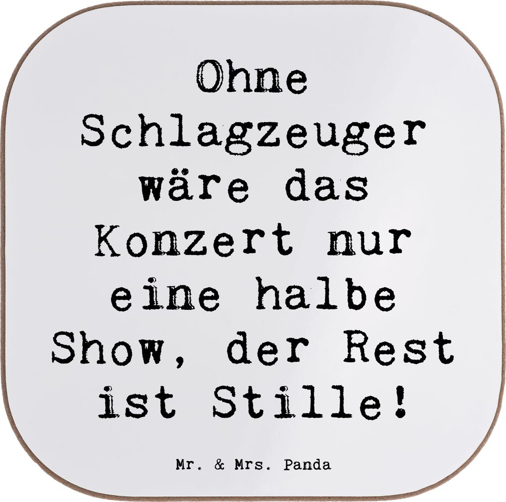 Mr. & Mrs. Panda Untersetzer für Gläser Spruch Schlagzeug Konzert - Weiß - Geschenk, Kaffee, Coaster, gläseruntersetzer, Holzuntersetzer, Band,...