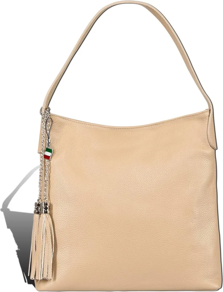Sac hobo pour femme en cuir véritable taupe Florence sac porté épaule