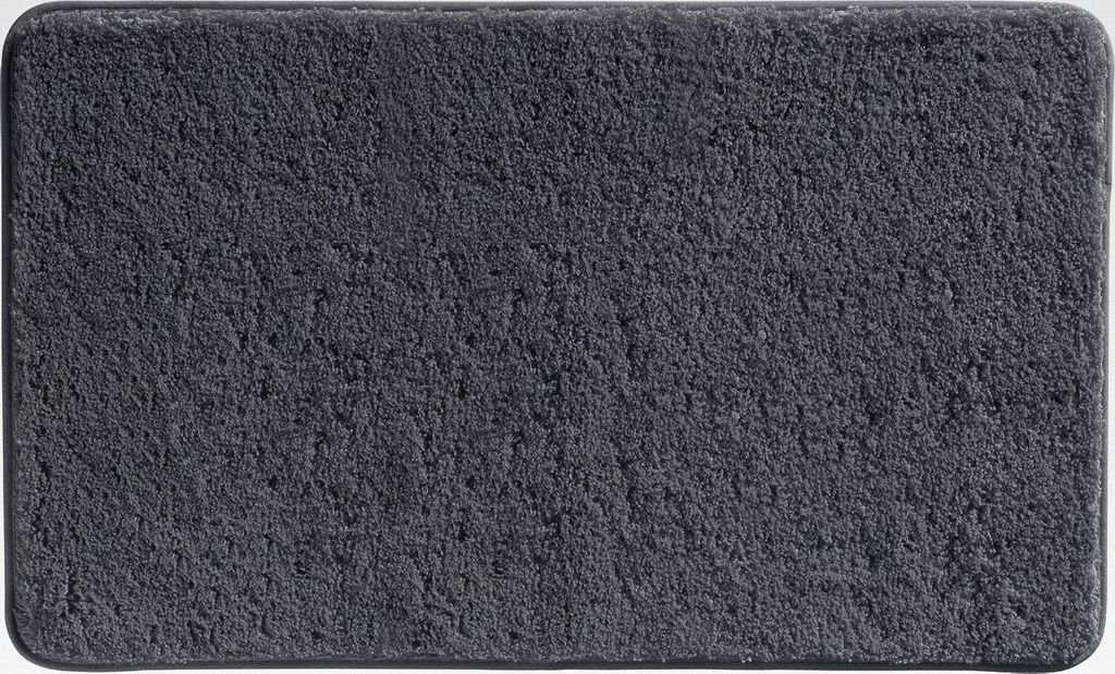 Badematte, Badteppich, Badvorleger Rhodos Uni rutschhemmend Graphit Größe 70x120 cm - ultraweich, extrem saugfähig, flusenarm