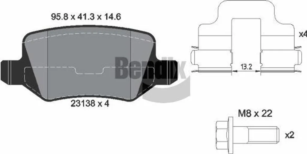 Bendix BPD1219 Jeu de Plaquettes de Frein à Disque OE 1684200420 Classe A