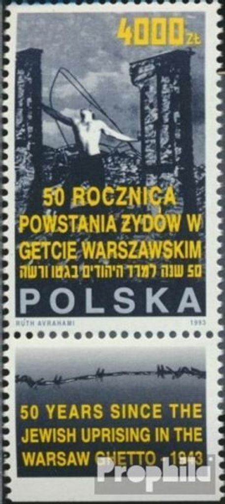 Briefmarken Polen 1993 Mi 3444Zf mit Zierfeld (kompl.Ausg.) postfrisch Aufstand