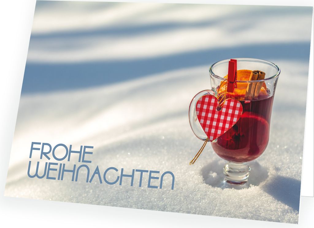Weihnachtskarte Winterliche Teepause mit passendem Umschlag 10x Karte 10x Umschlag