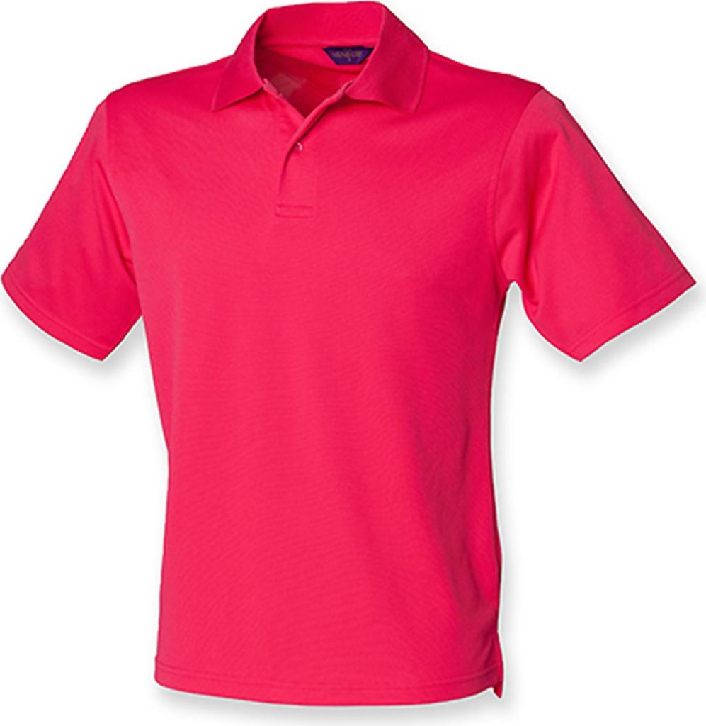 Henbury H475 | Herren Coolplus Wicking Polo Shirt / Mikro-Piqué - Farbe: Bright Pink - Größe: XL