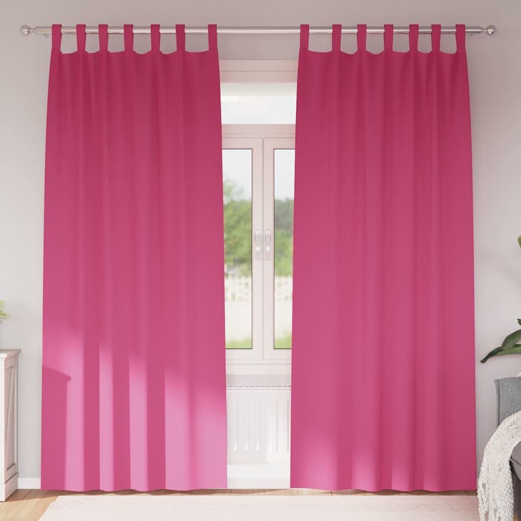 Verdunkelungs-Vorhänge mit Ringen 2 pcs Helles Pink