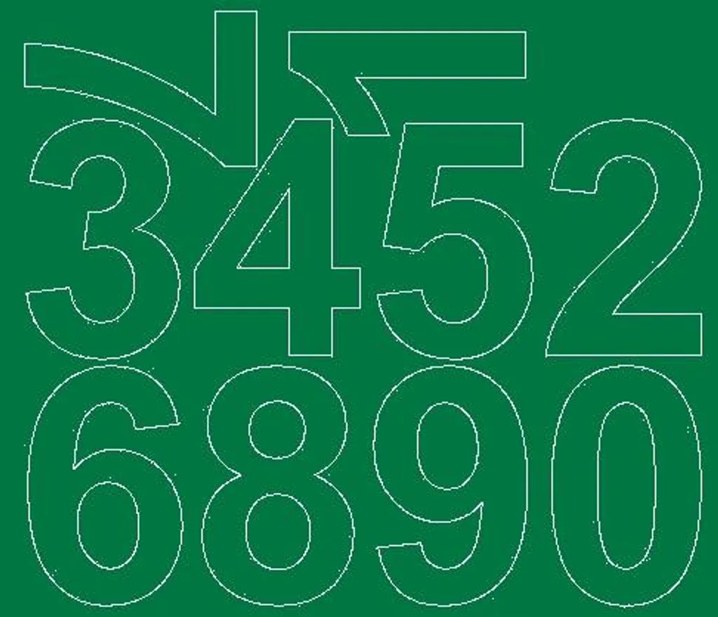 Numeri Adesivi 80mm Verde Opaco - Etichette Vinile Alta Tenuta