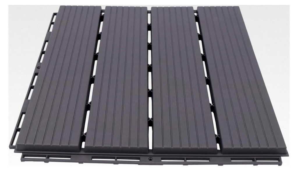 22 Stück Terrassenfliesen 30x30cm WPC Balkonfliesen, Rutschfeste WPC Fliesen mit Schnappverbindung für Terrasse, Pool, Garten, Rasen