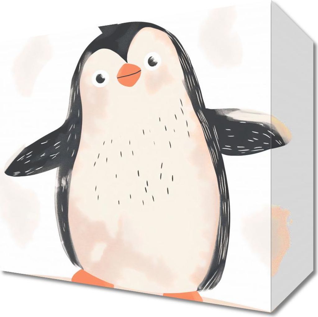 Bild 20x20cm Freude des kleinen Pinguins