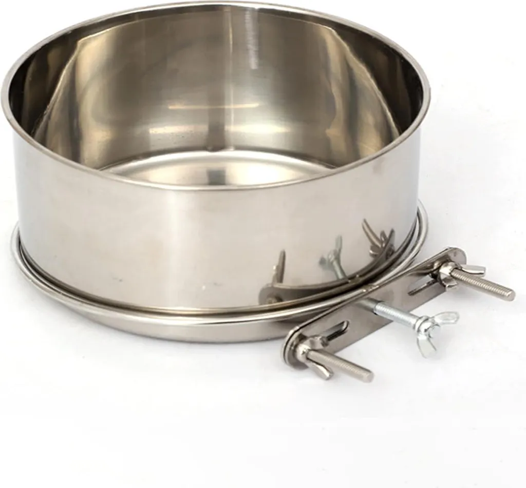 Fini les gamelles renversées : Abreuvoir inox suspendu fixe pour cage chat