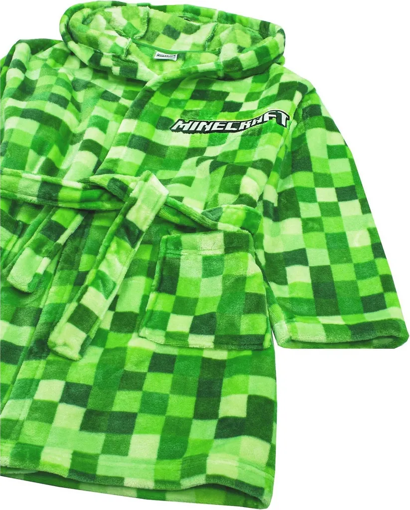 Robe de Chambre Minecraft pour Enfant Vert Pixel - Sortie de Bain 128 - 3