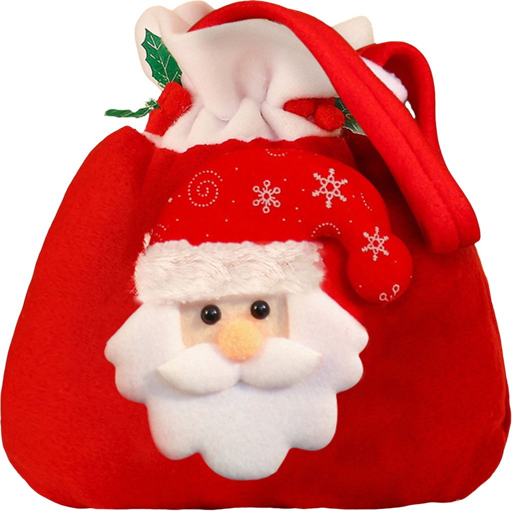 Weihnachtsgeschenkbeutel, Weihnachtsmann, Schneemann, Weihnachtsmann, Bär, Elch, Süßigkeitenbeutel, Geschenkverpackungsbeutel mit Kordelzug, Lec...
