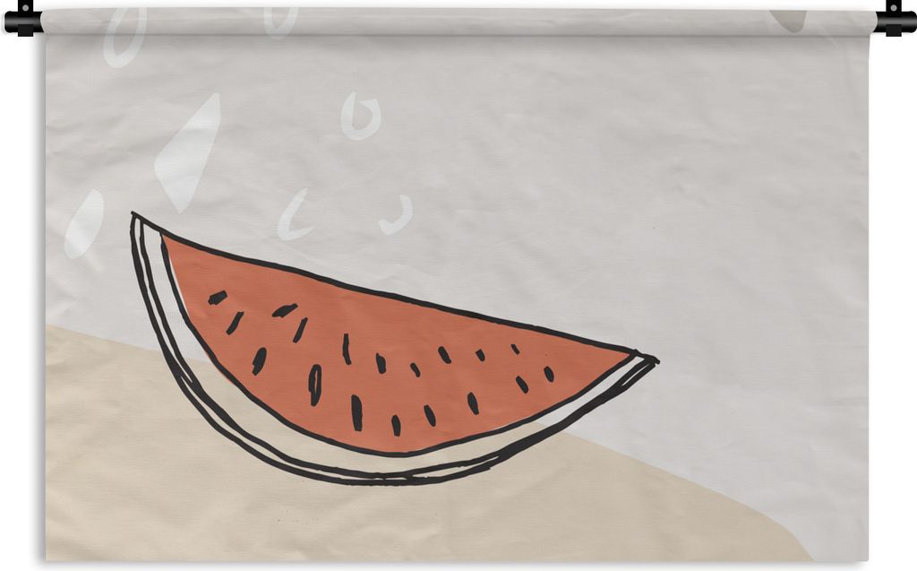 MuchoWow Wandteppich Wandbehang Sommer - Melone - Rot 90x60 cm Tapisserie Dekoration Wandtuch - Wandskulpturen - Bildteppich