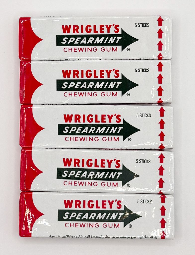 Wrigley‘s Spearmint Kaugummi - 5 Packungen - 5x 5 Streifen Produktbild 