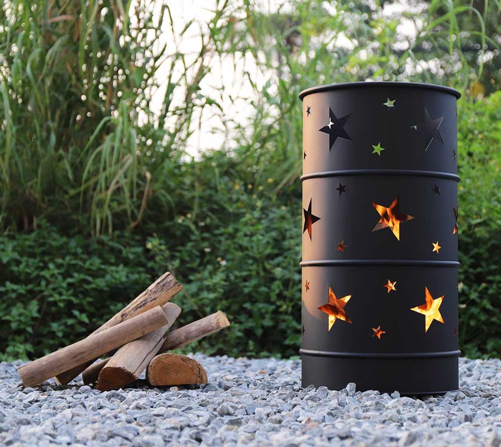 LXURY Feuertonne Aus Metall – Garten-Brennfass Für Sichere Verbrennung