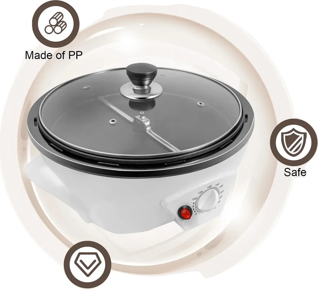 Grilleuse de grains de café électrique 500g blanc avec thermostat réglable