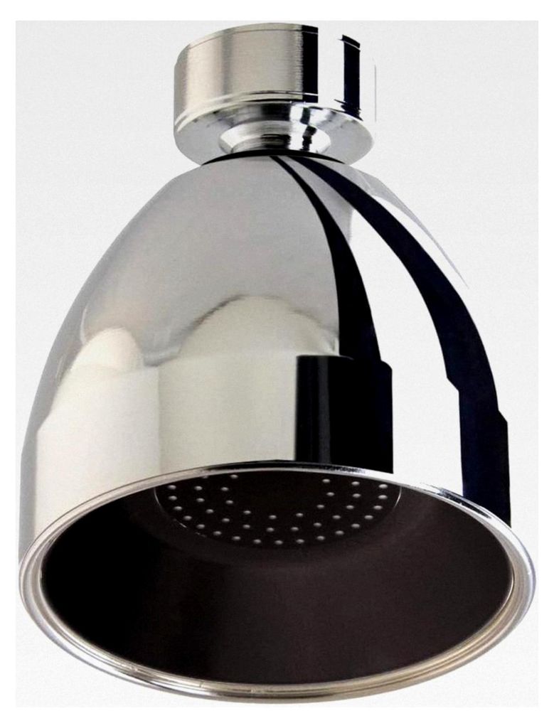 Feststehender Brausekopf aus Italien | Brausekopf mit Kugelgelenk aus verchromtem Messing | Verchromter Brausekopf in Schwarz | Brausekopf mit Anti...