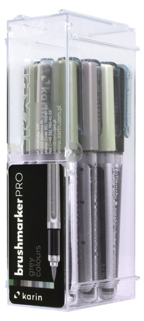 Karin BrushmarkerPRO, zwart, donkergrijs, groen, grijs, Productafbeelding 
