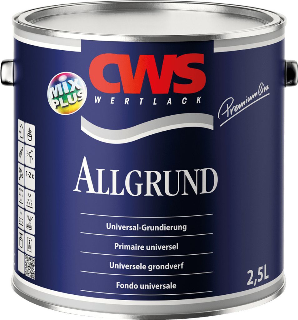 CWS Allgrund Universal-Grundierung mit Korrosionsschutz Weiß matt, 2,5 L