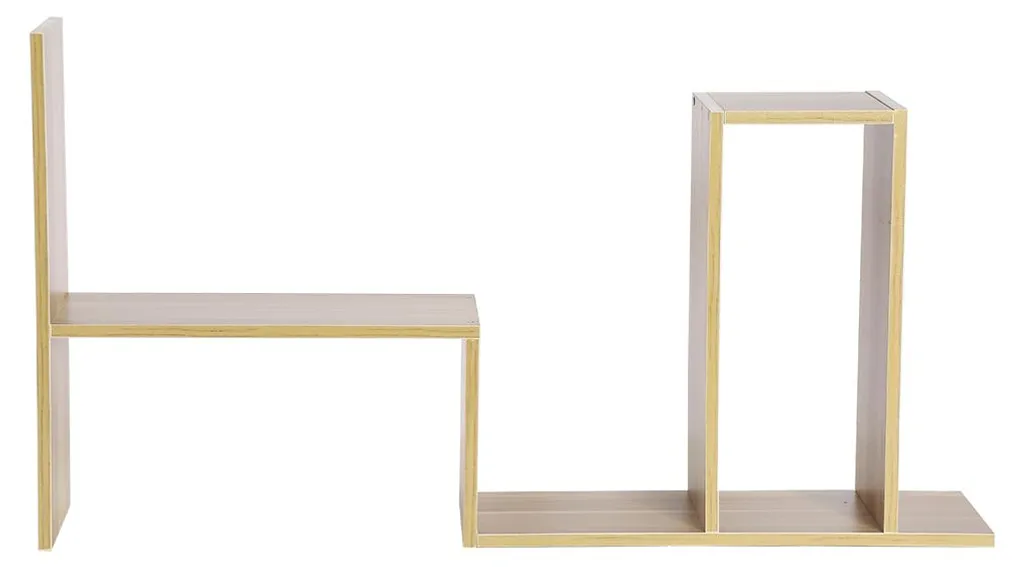 Étagère Bureau Bois avec Rangement Multi-niveaux et Design Compact - 2