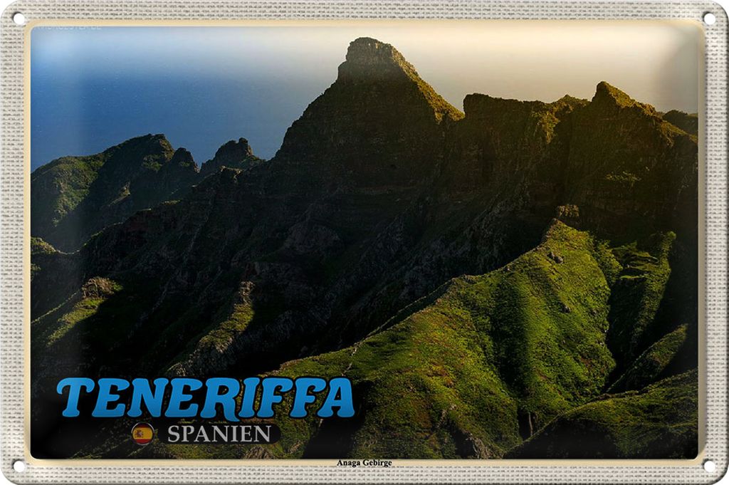 Blechschild Reise 18x12cm Teneriffa Spanien Anaga Gebirge