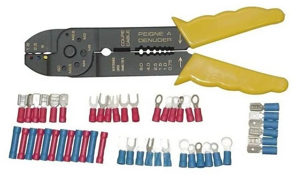 Pince pour Cosses D-Work 175mm + 150 Cosses - Sertissage Pro Acier