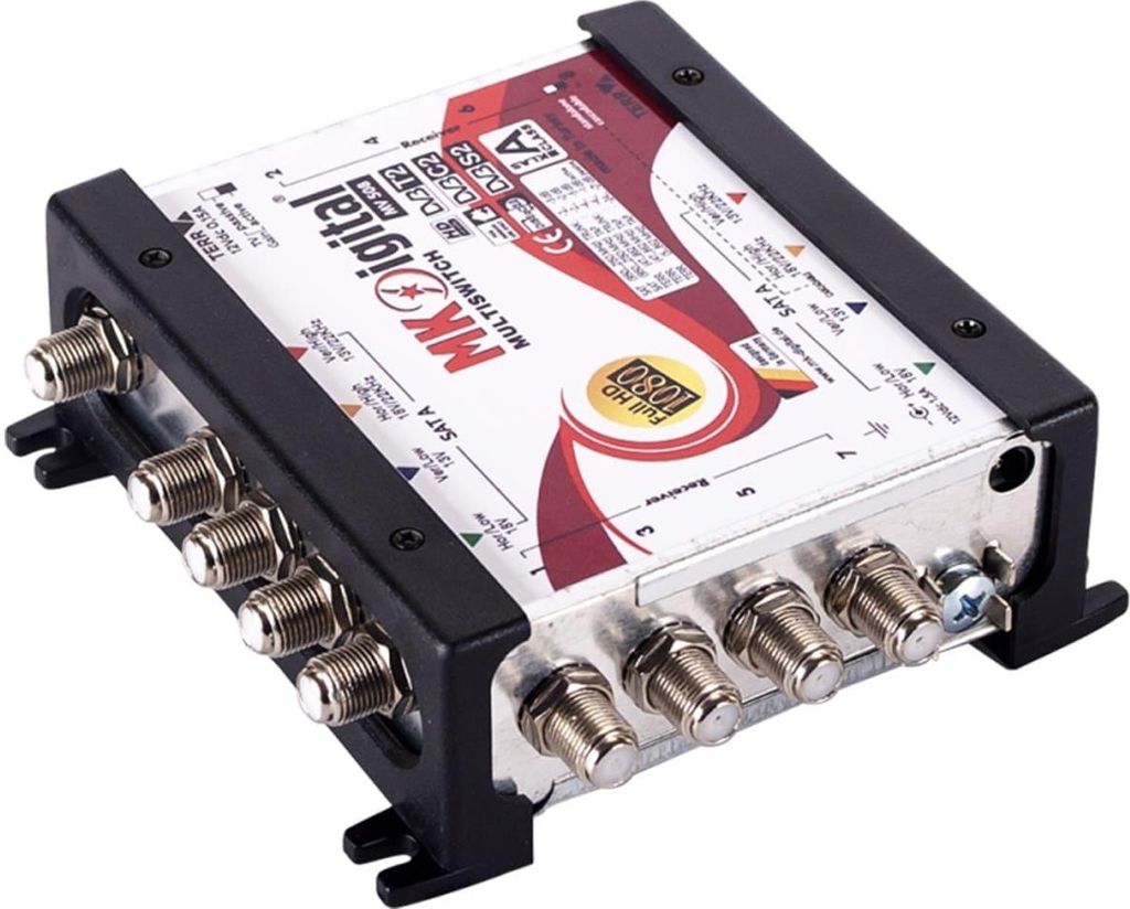 MK Digital MV-Serie 5/8 Multischalter kaskadierbar (4 Sat/1 Terr, 8 Teilnehmer, Sat Verteiler)