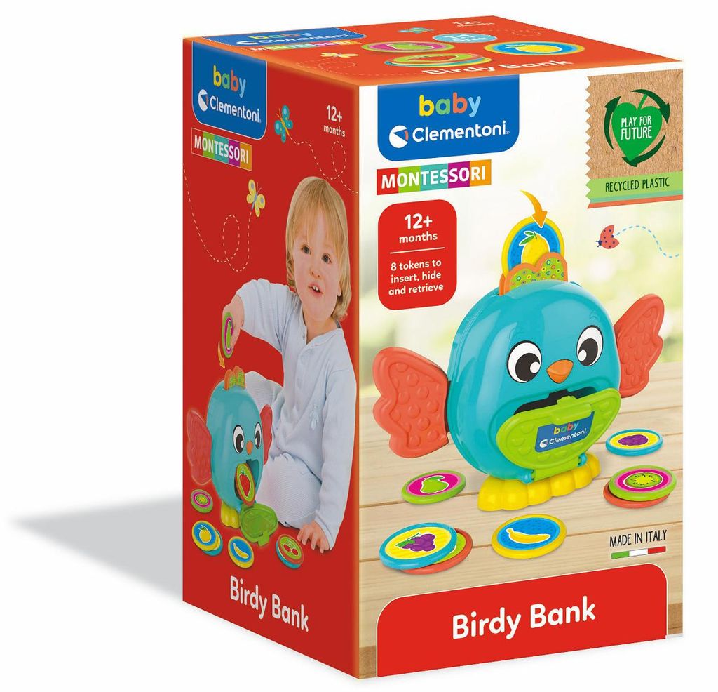 Clementoni Spardose Spielzeug für Kleinkinder Vorschulkinder Der Vogel Montessori Lernen