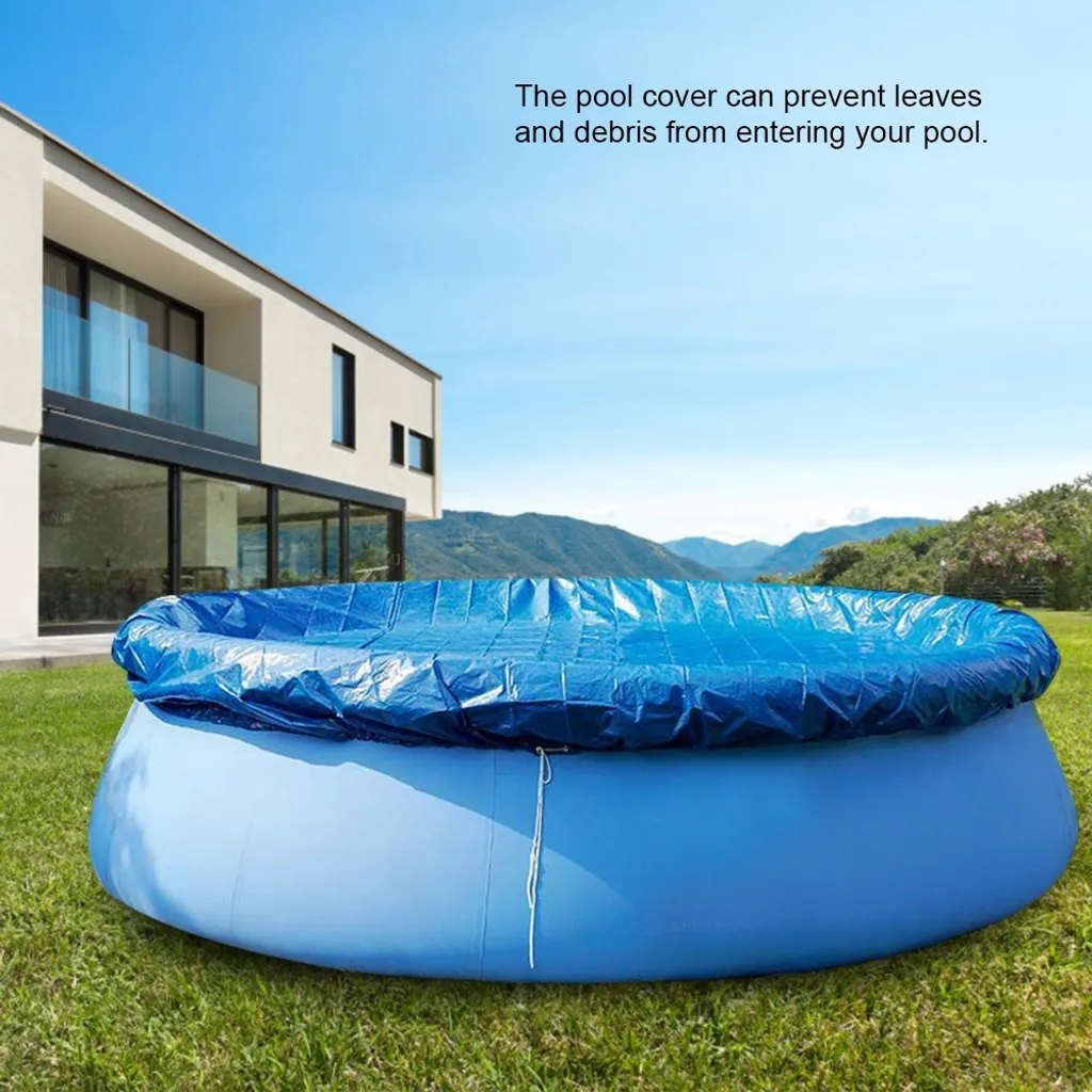 Copertura Per Piscina Fuori Terra Rotonda IBirdie - Diametro 2,4 M, Resistente Alle Intemperie, Antivento, Con Corda E Picchetti - 2